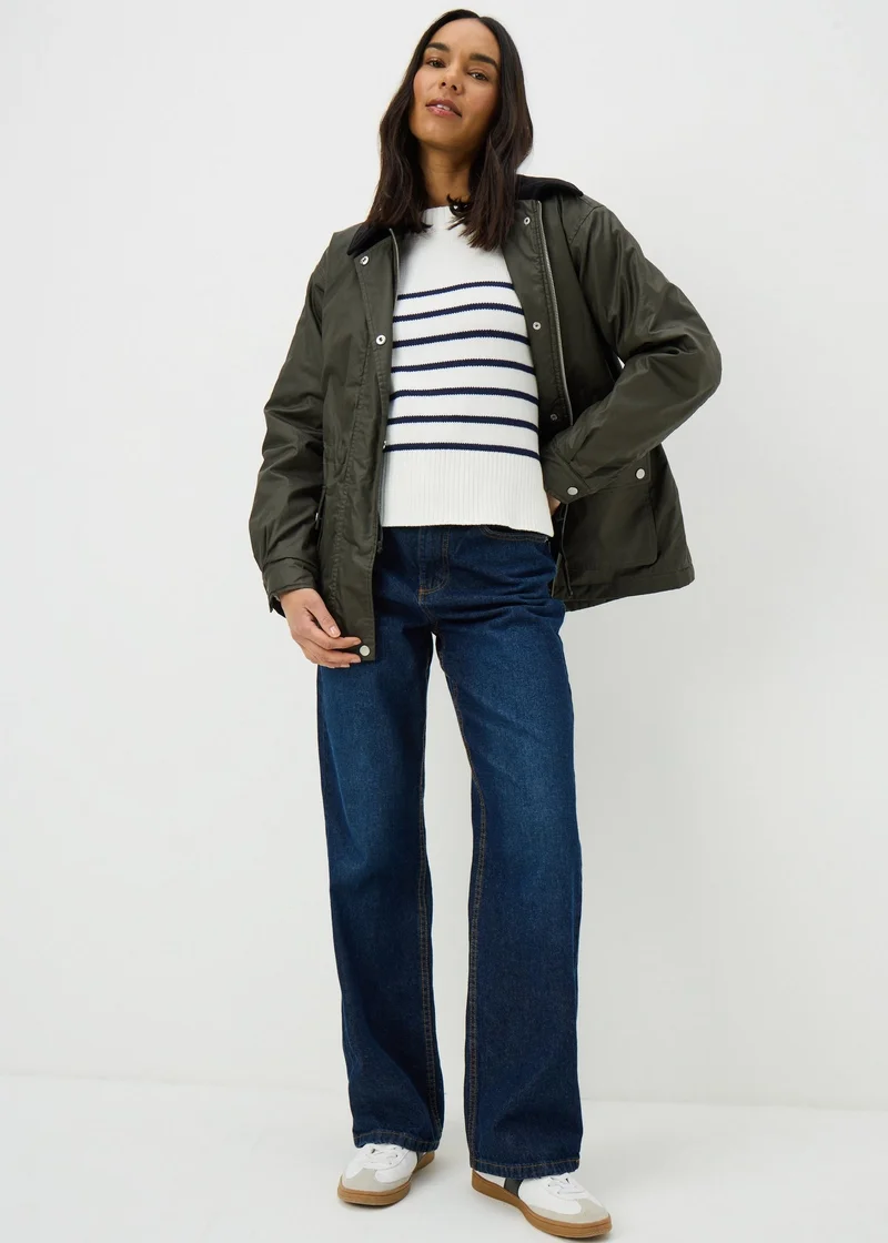 ماتلان Navy Stripe Rib Hem Jumper